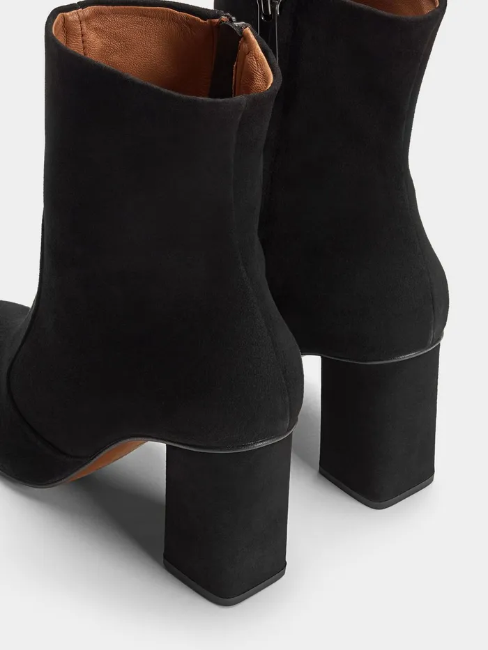 Jigsaw Shoes and Sandals Women April Suede Heeled Boot Black
