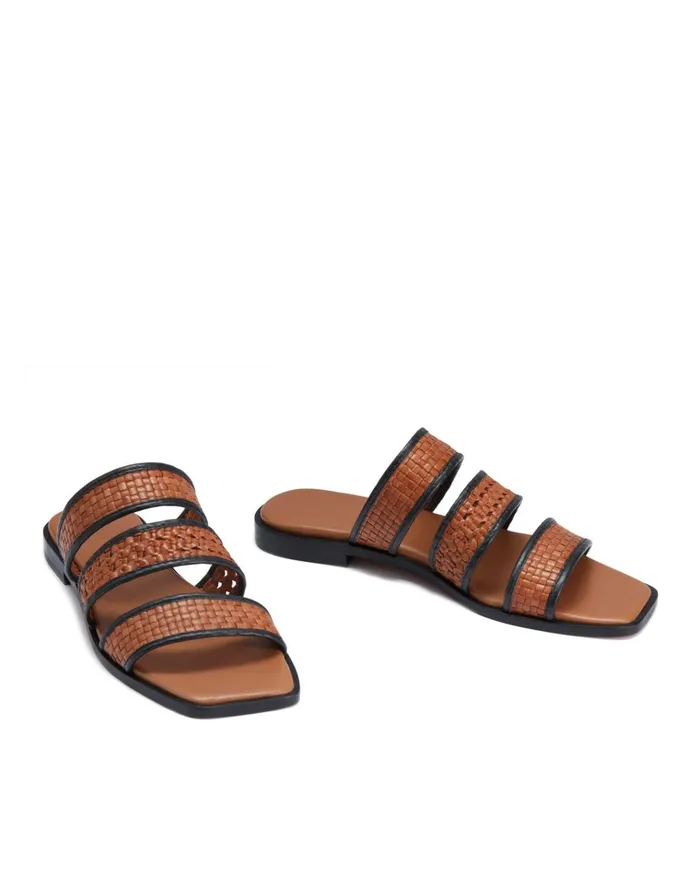 Jigsaw Shoes and Sandals Women Dion Woven Leather Slider Cream