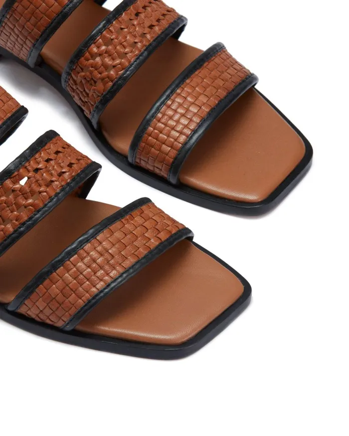 Jigsaw Shoes and Sandals Women Dion Woven Leather Slider Cream