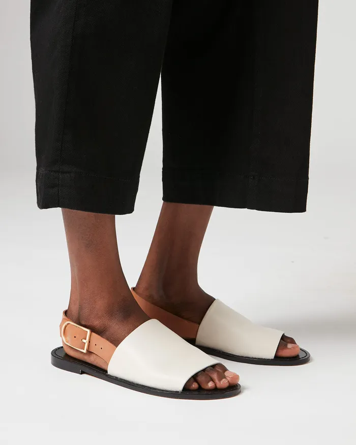 Jigsaw Shoes and Sandals Women Jada High Vamp Leather Sandal Cream