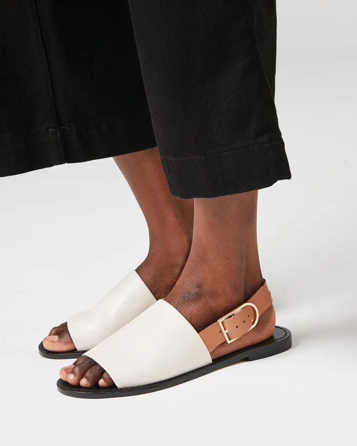 Jigsaw Shoes and Sandals Women Jada High Vamp Leather Sandal Cream
