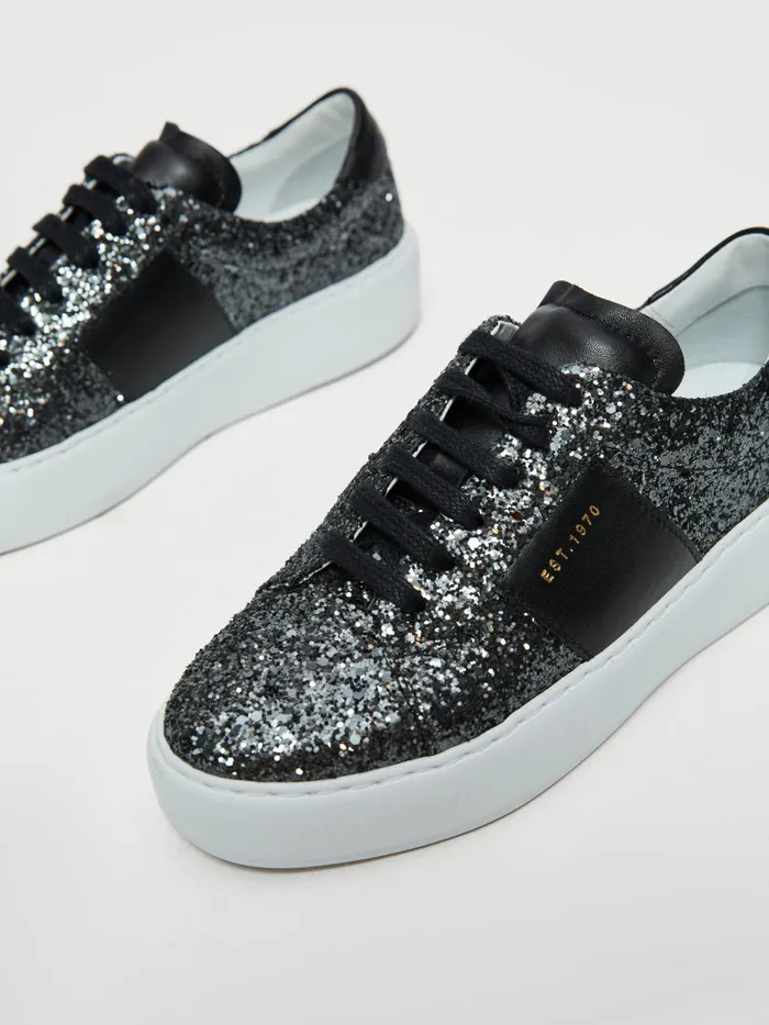 Jigsaw Shoes and Sandals Women Riva Glitter Trainer Black