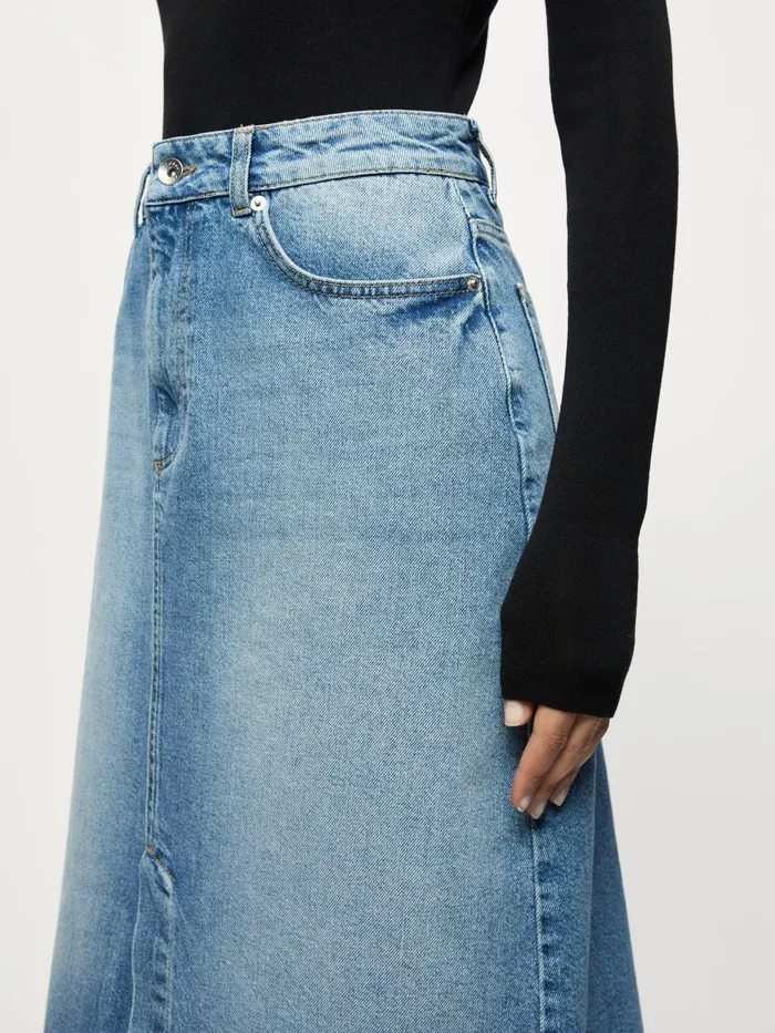 Jigsaw Skirts Women Denim Midi Skirt Blue
