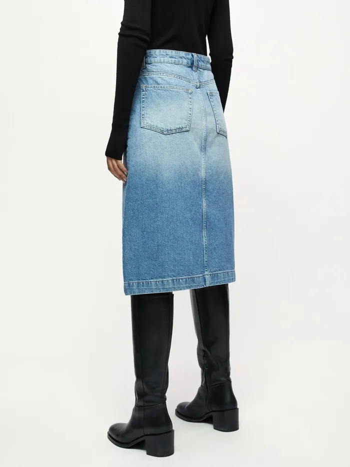 Jigsaw Skirts Women Denim Midi Skirt Blue