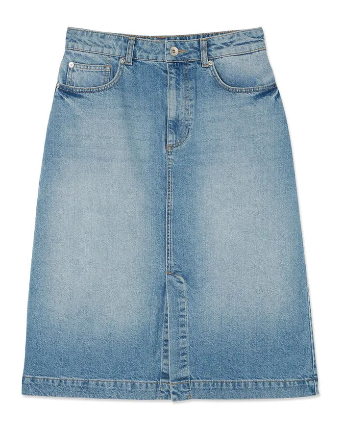 Jigsaw Skirts Women Denim Midi Skirt Blue