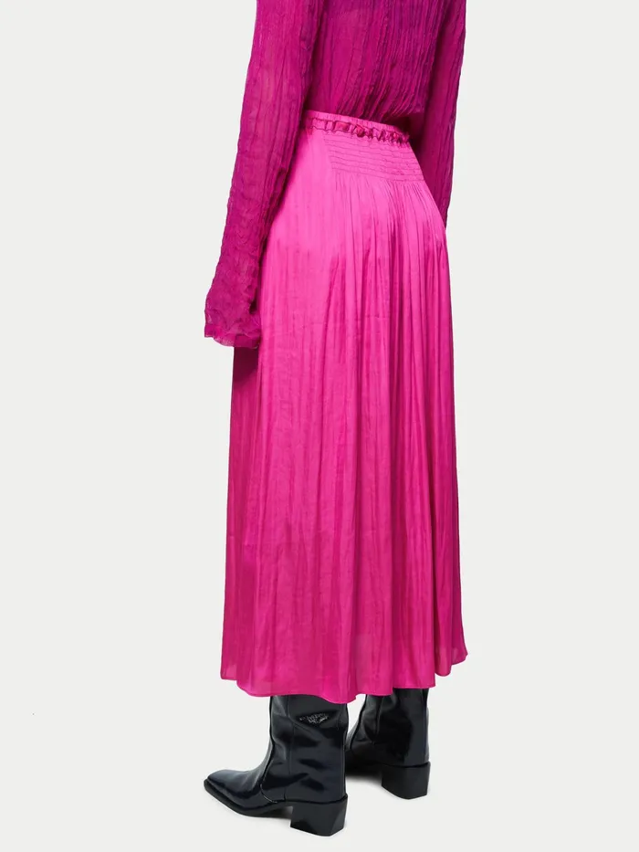 Jigsaw Skirts Women Satin Smocked Detail Skirt Pink