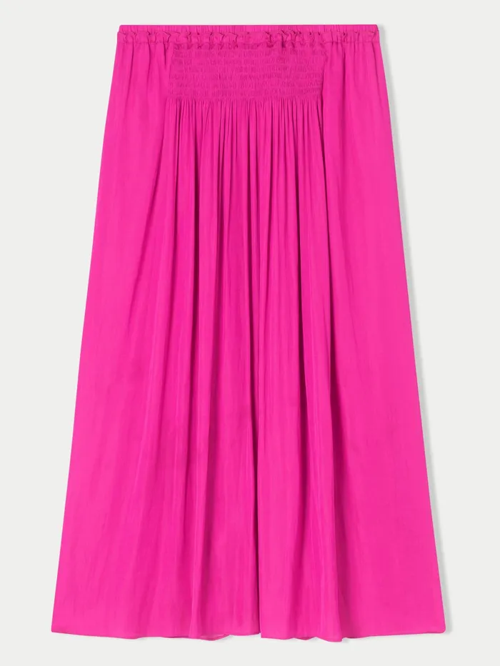 Jigsaw Skirts Women Satin Smocked Detail Skirt Pink