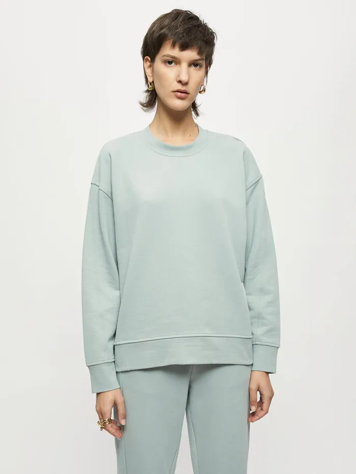 Jigsaw Tshirts Women Cotton Boyfriend Sweatshirt Green