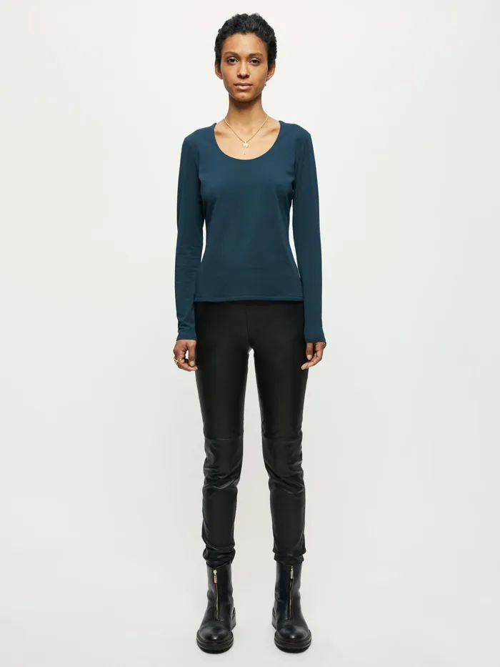 Jigsaw Tshirts Women Double Front Scoop Tee Green