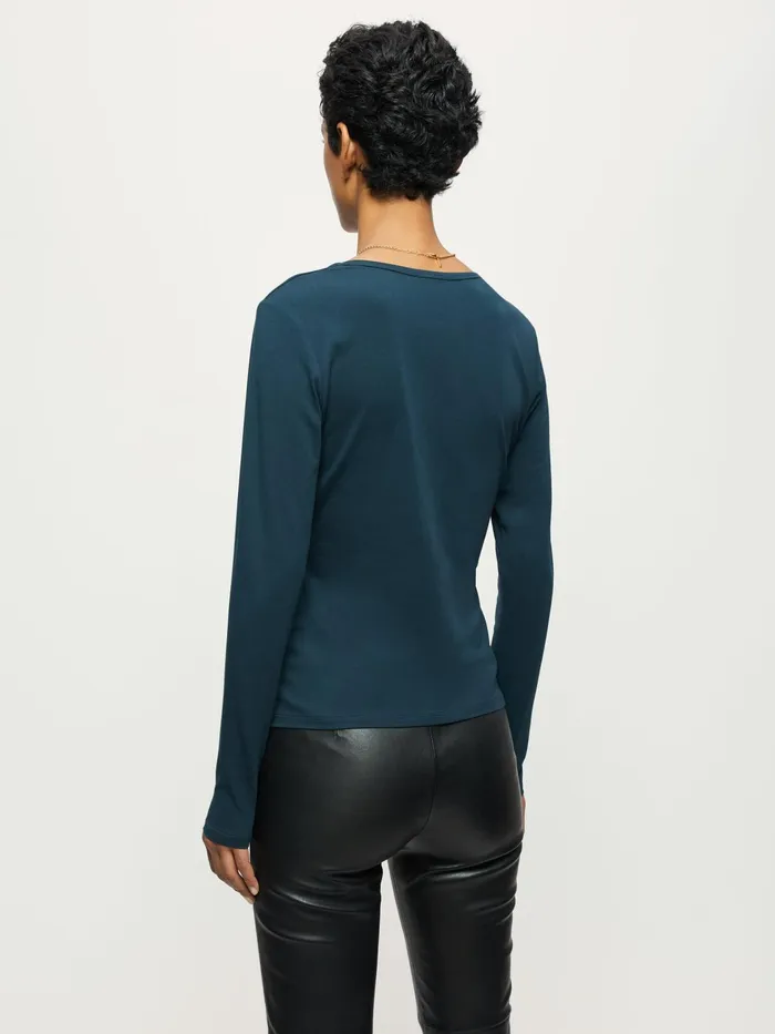 Jigsaw Tshirts Women Double Front Scoop Tee Green