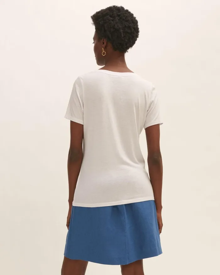 Jigsaw Tshirts Women Short Sleeve Pima Cotton Tee White
