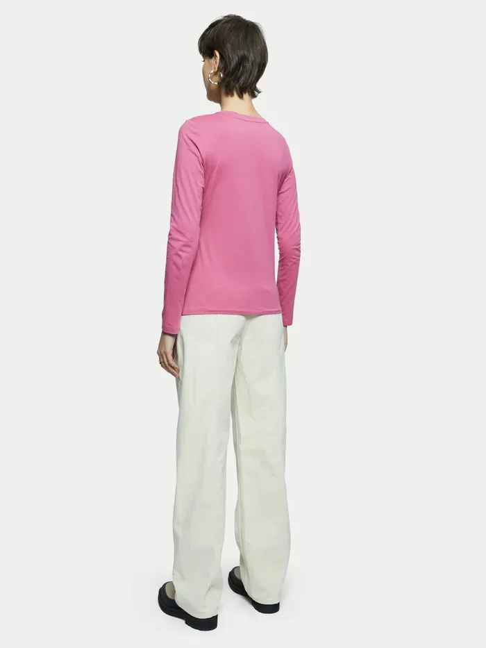 Jigsaw Tshirts Women Supima Cotton Long Sleeve Tee Pink
