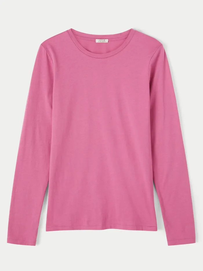 Jigsaw Tshirts Women Supima Cotton Long Sleeve Tee Pink