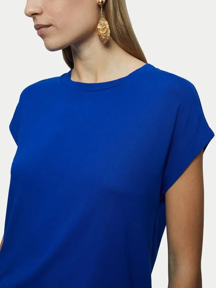 Jigsaw Tshirts Women Whitby Cap Sleeve Tee Blue