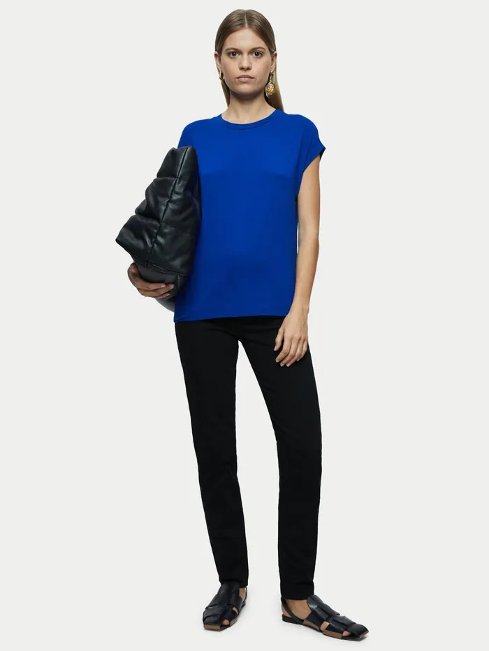 Jigsaw Tshirts Women Whitby Cap Sleeve Tee Blue