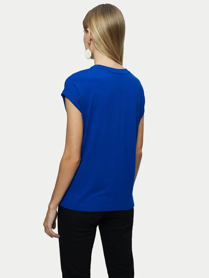 Jigsaw Tshirts Women Whitby Cap Sleeve Tee Blue