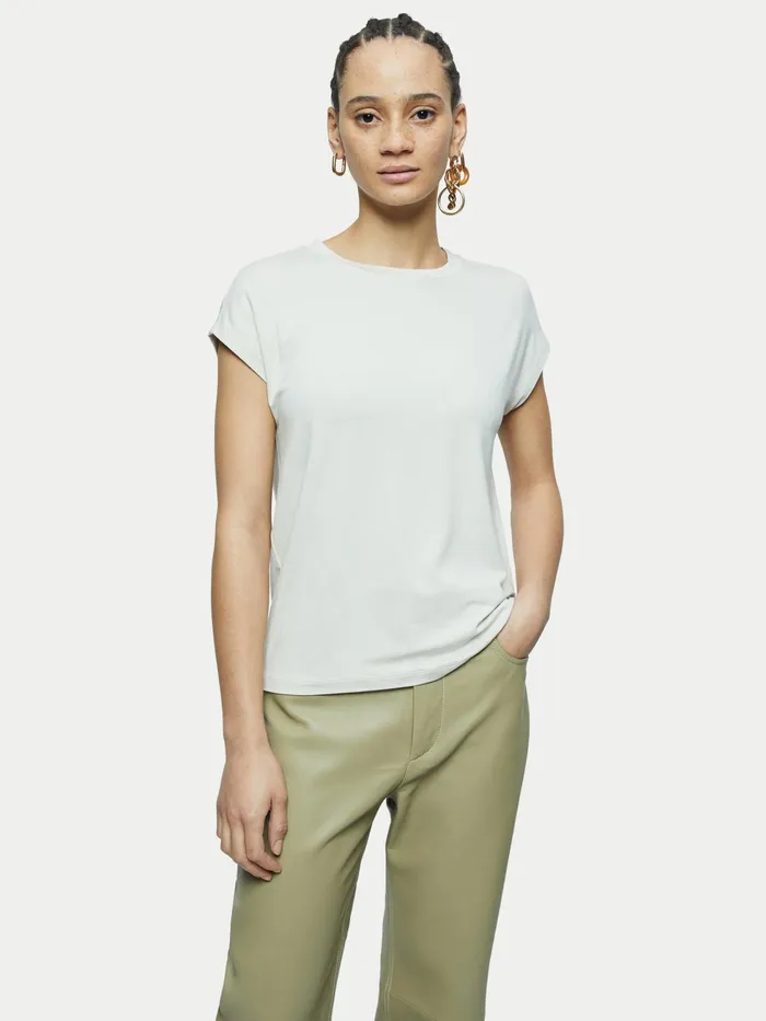 Jigsaw Tshirts Women Whitby Cap Sleeve Tee Cream