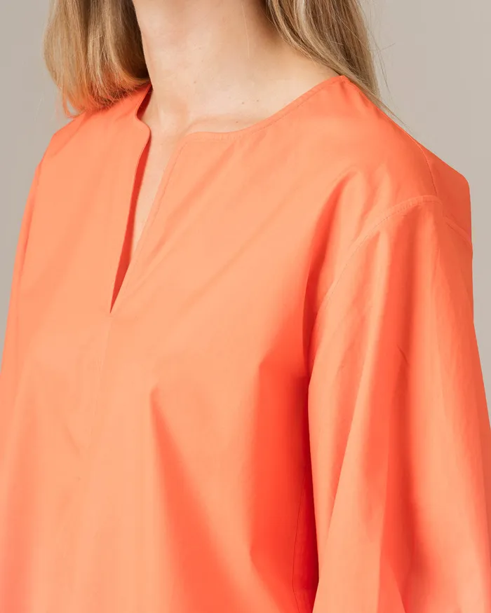 Jigsaw Tops Women Cotton Poplin Sleeve Detail Top Orange