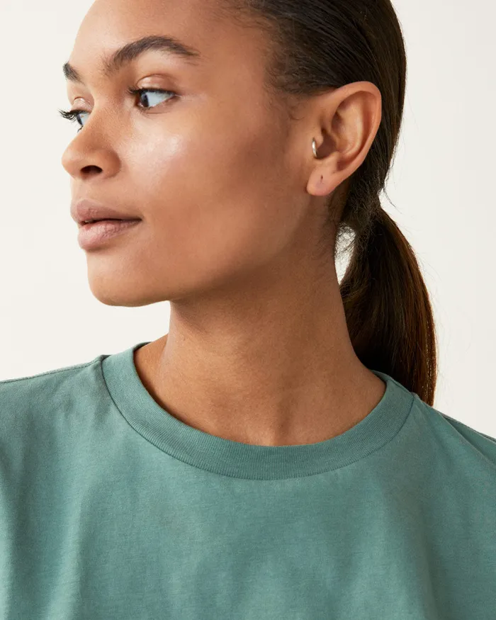 Jigsaw Tops Women Hove Cotton Boyfriend Tee Green