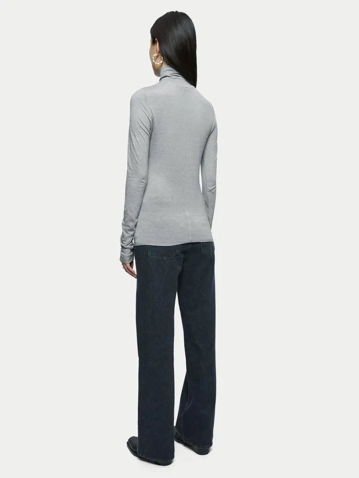 Jigsaw Tops Women Lyocell Wool Polo Neck Grey