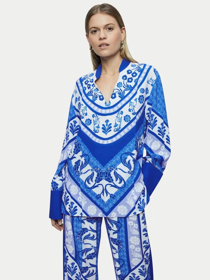 Jigsaw Tops Women Santorini Long Sleeve Top Blue