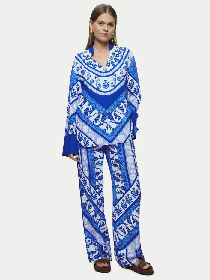 Jigsaw Tops Women Santorini Long Sleeve Top Blue