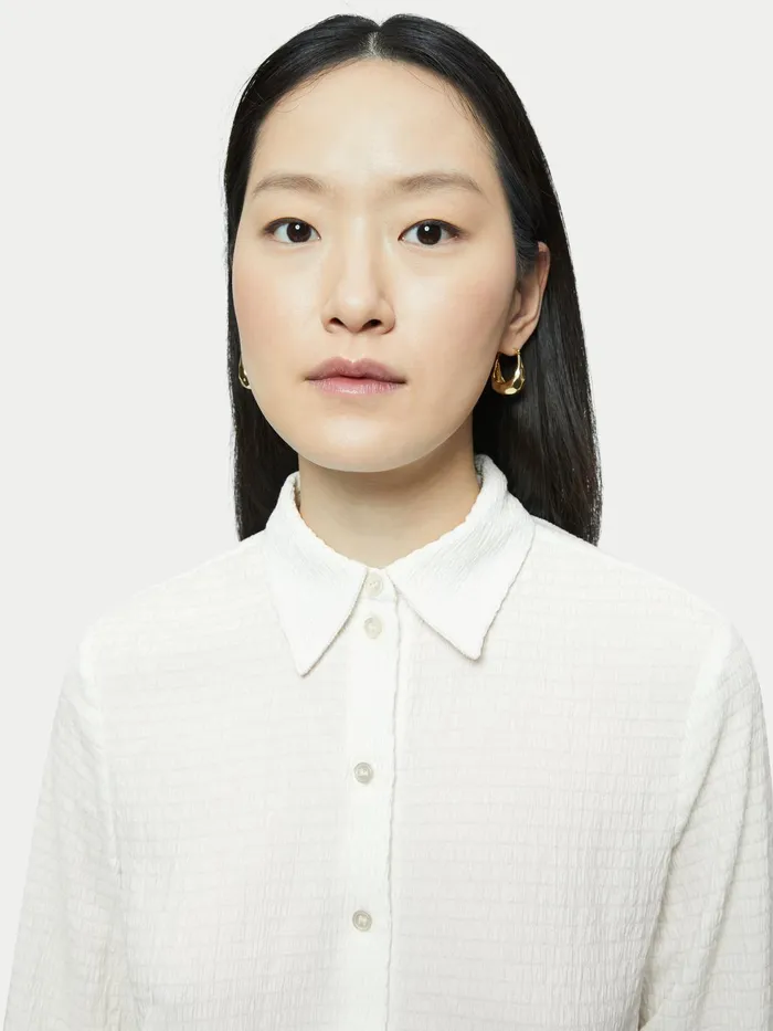 Jigsaw Tops Women Shirred Jersey Shirt White