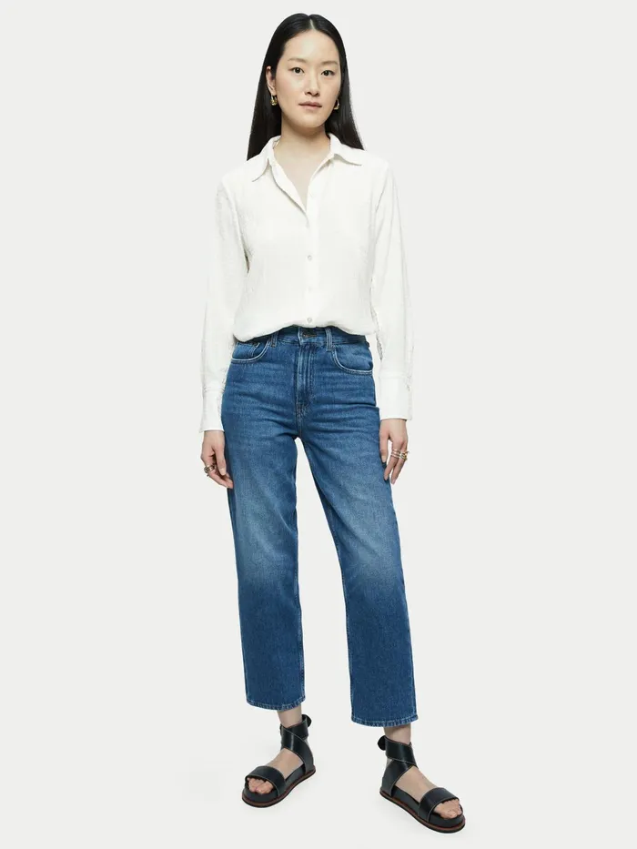 Jigsaw Tops Women Shirred Jersey Shirt White