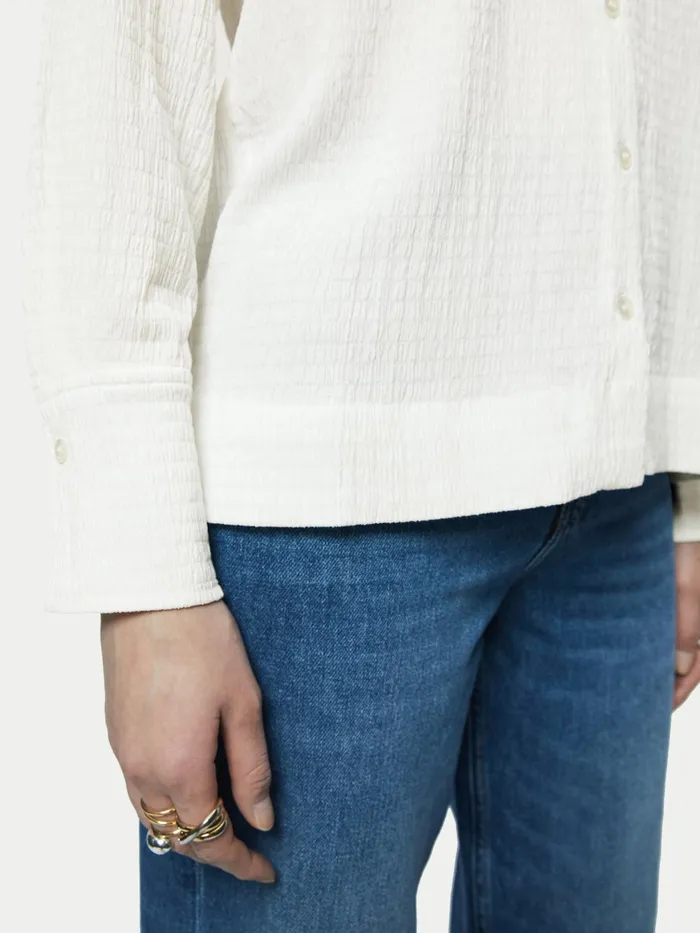 Jigsaw Tops Women Shirred Jersey Shirt White