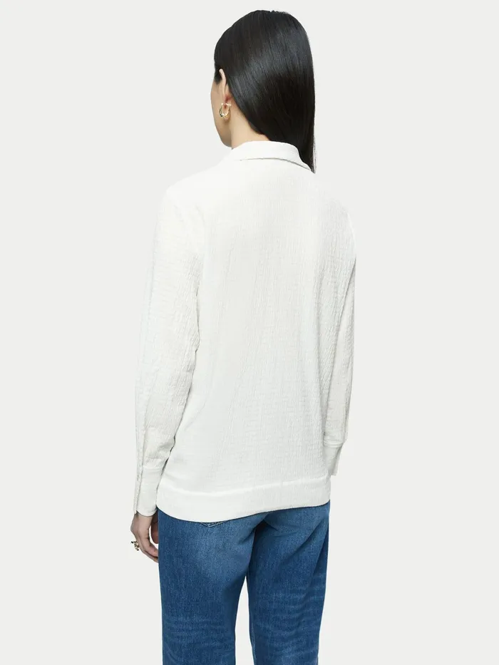 Jigsaw Tops Women Shirred Jersey Shirt White