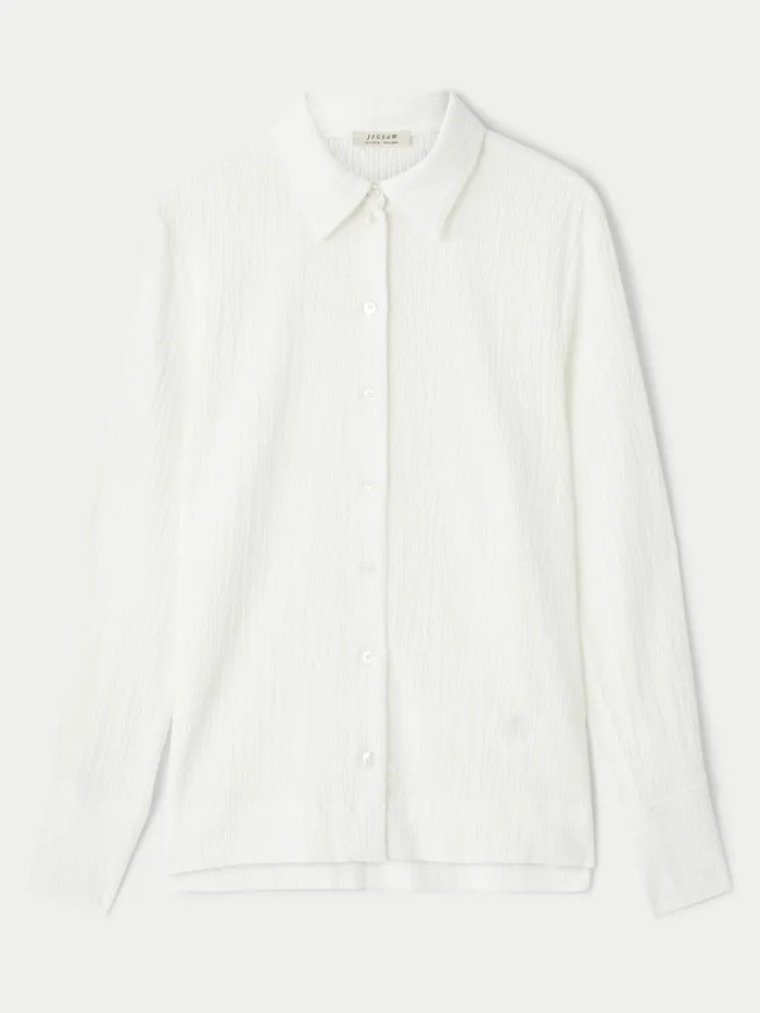 Jigsaw Tops Women Shirred Jersey Shirt White