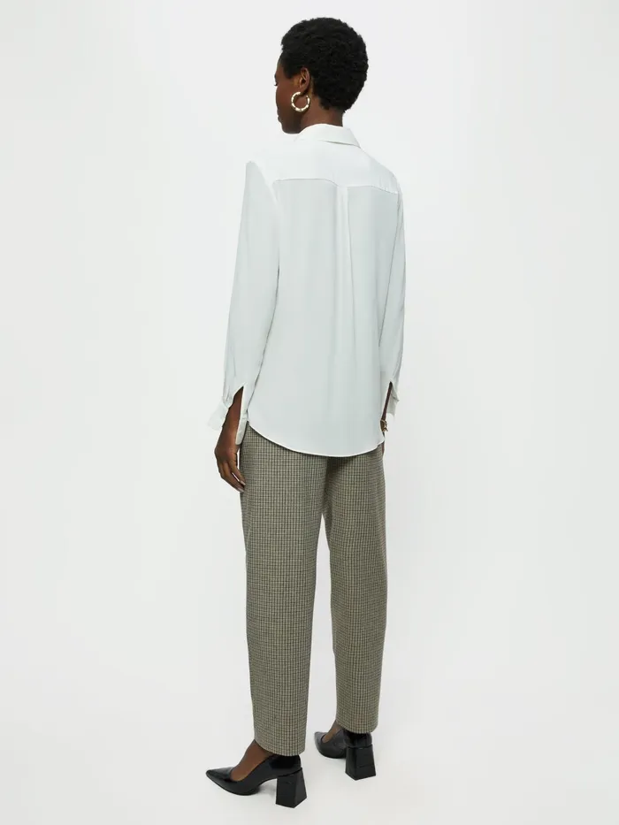 Jigsaw Tops Women Silk Long Sleeve Shirt Cream