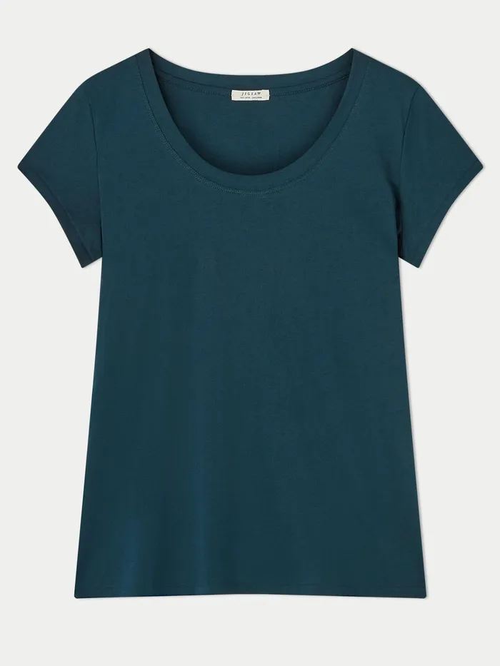 Jigsaw Tops Women Supima Short Sleeve TShirt Green