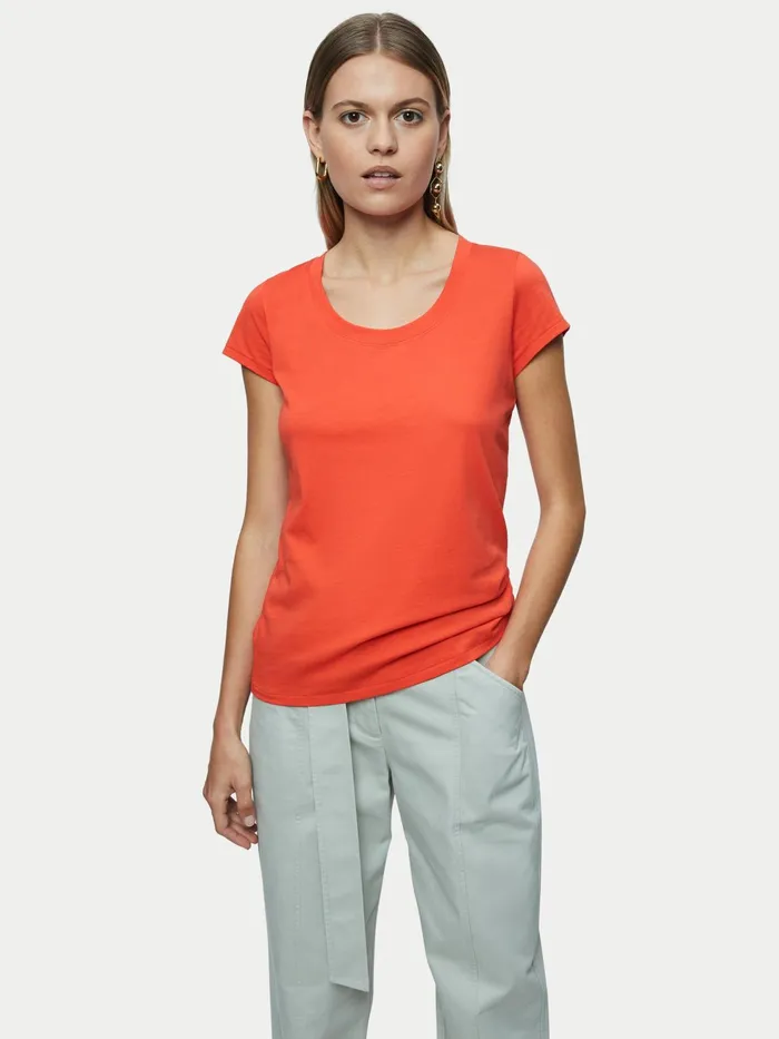 Jigsaw Tops Women Supima Short Sleeve TShirt Orange