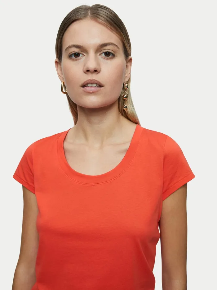 Jigsaw Tops Women Supima Short Sleeve TShirt Orange