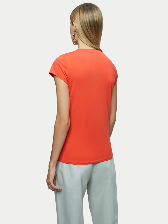 Jigsaw Tops Women Supima Short Sleeve TShirt Orange