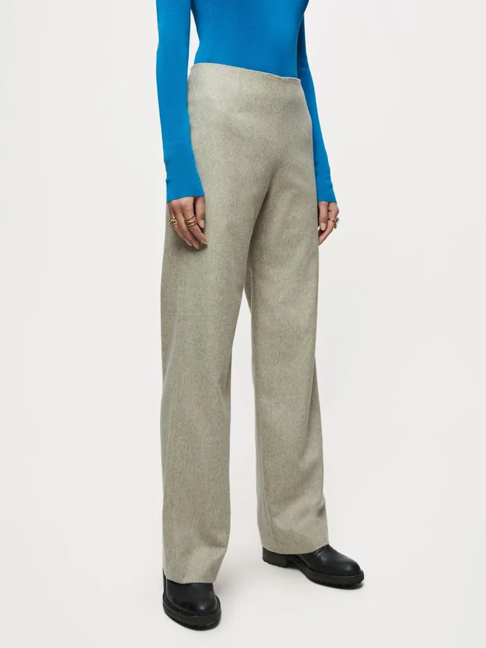 Jigsaw Trousers Women Blake Brushed Wool Trouser Cream