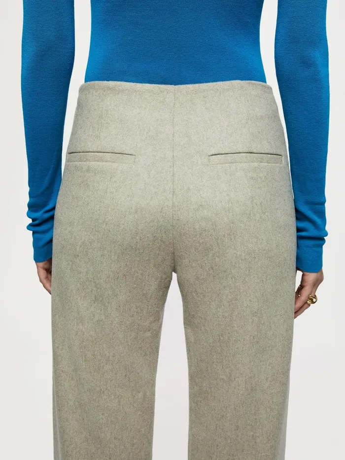 Jigsaw Trousers Women Blake Brushed Wool Trouser Cream
