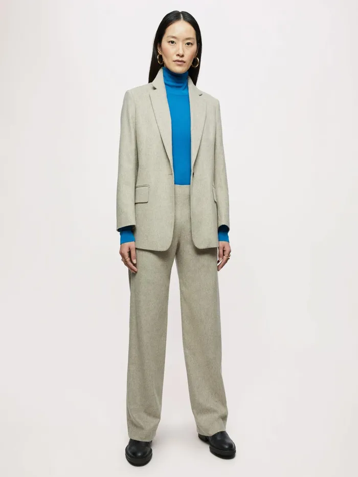 Jigsaw Trousers Women Blake Brushed Wool Trouser Cream