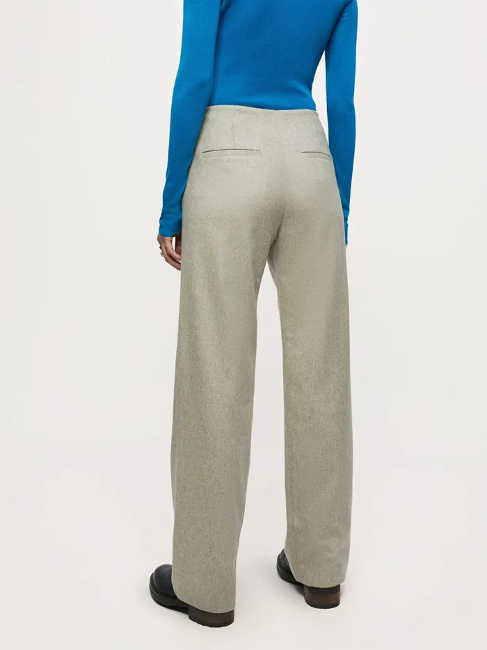 Jigsaw Trousers Women Blake Brushed Wool Trouser Cream