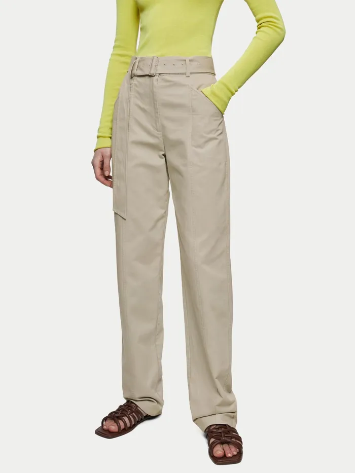 Jigsaw Trousers Women Cotton Hemp Hatton Trouser Grey