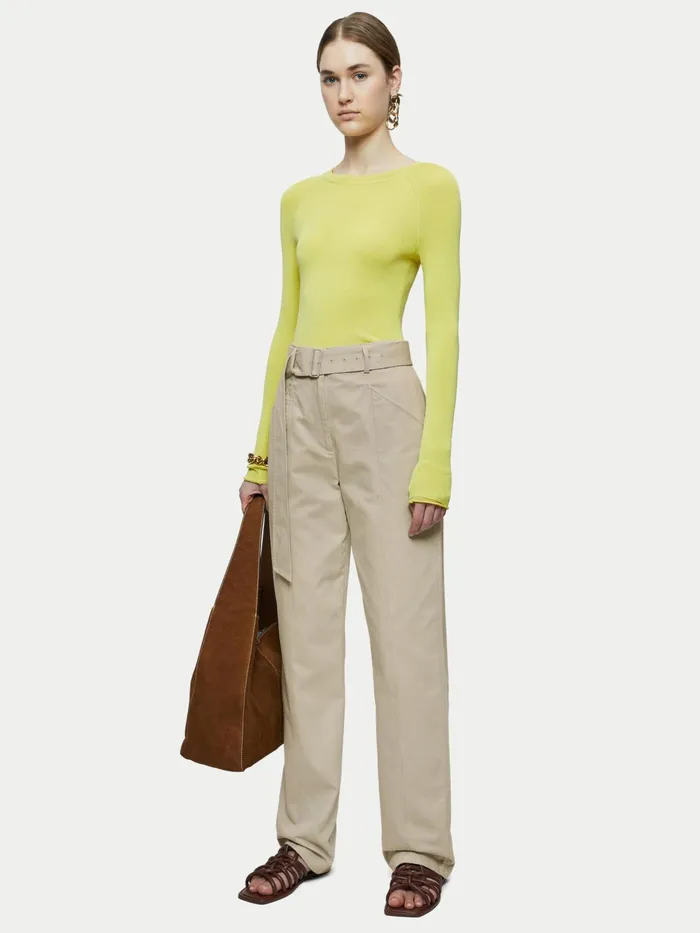 Jigsaw Trousers Women Cotton Hemp Hatton Trouser Grey