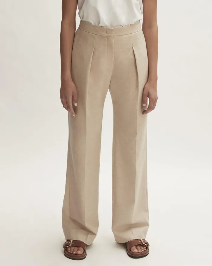 Jigsaw Trousers Women Cotton Melange Helena Trouser Cream