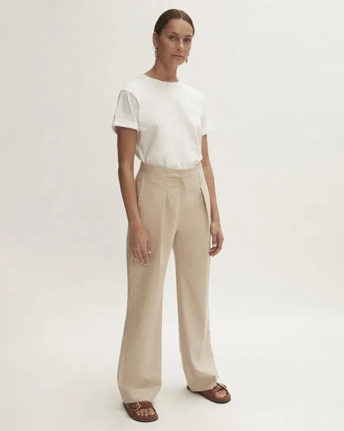 Jigsaw Trousers Women Cotton Melange Helena Trouser Cream