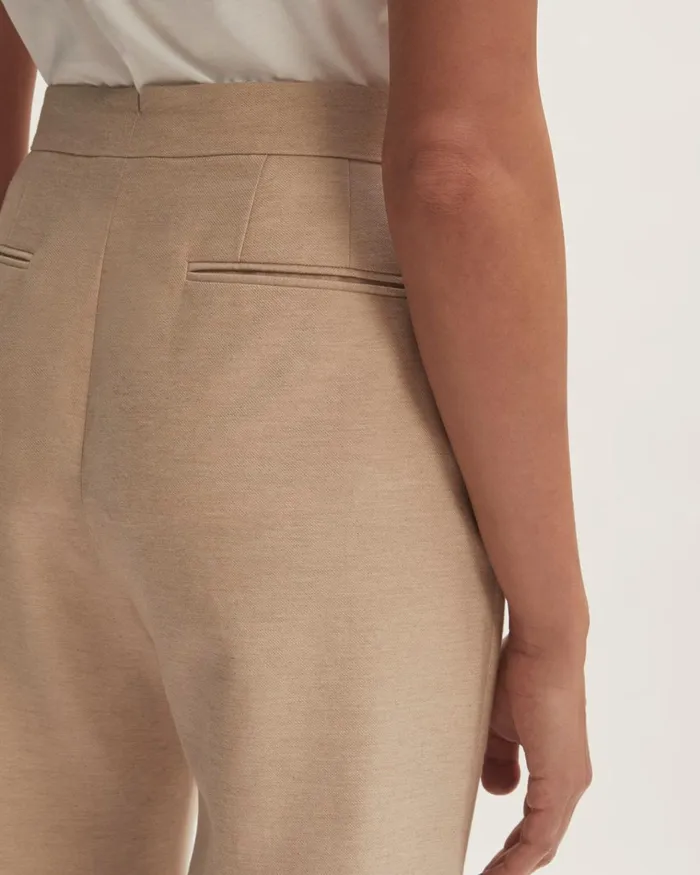 Jigsaw Trousers Women Cotton Melange Helena Trouser Cream