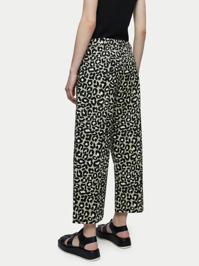 Jigsaw Trousers Women Dale Leopard Print Trouser Green
