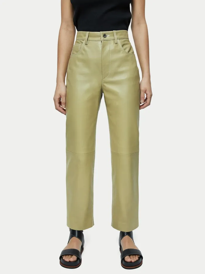 Jigsaw Trousers Women Delmont Leather Trouser Green