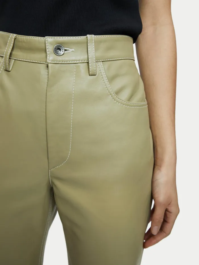 Jigsaw Trousers Women Delmont Leather Trouser Green