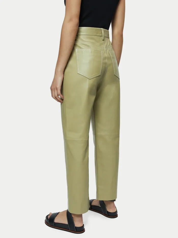 Jigsaw Trousers Women Delmont Leather Trouser Green