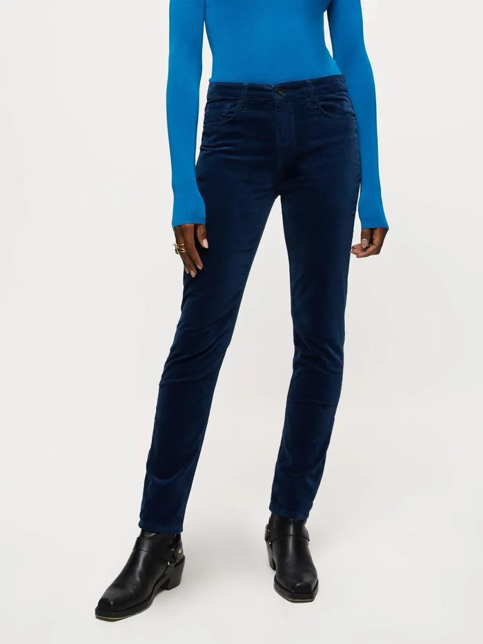 Jigsaw Trousers Women Hayne Slim Velvet Jean Blue